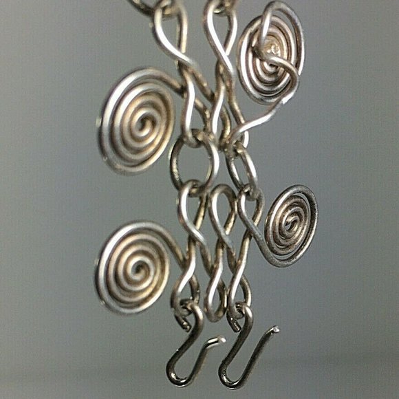 Nickel/Silvertone Ornate Hand Made Bracelet - Picture 7 of 12